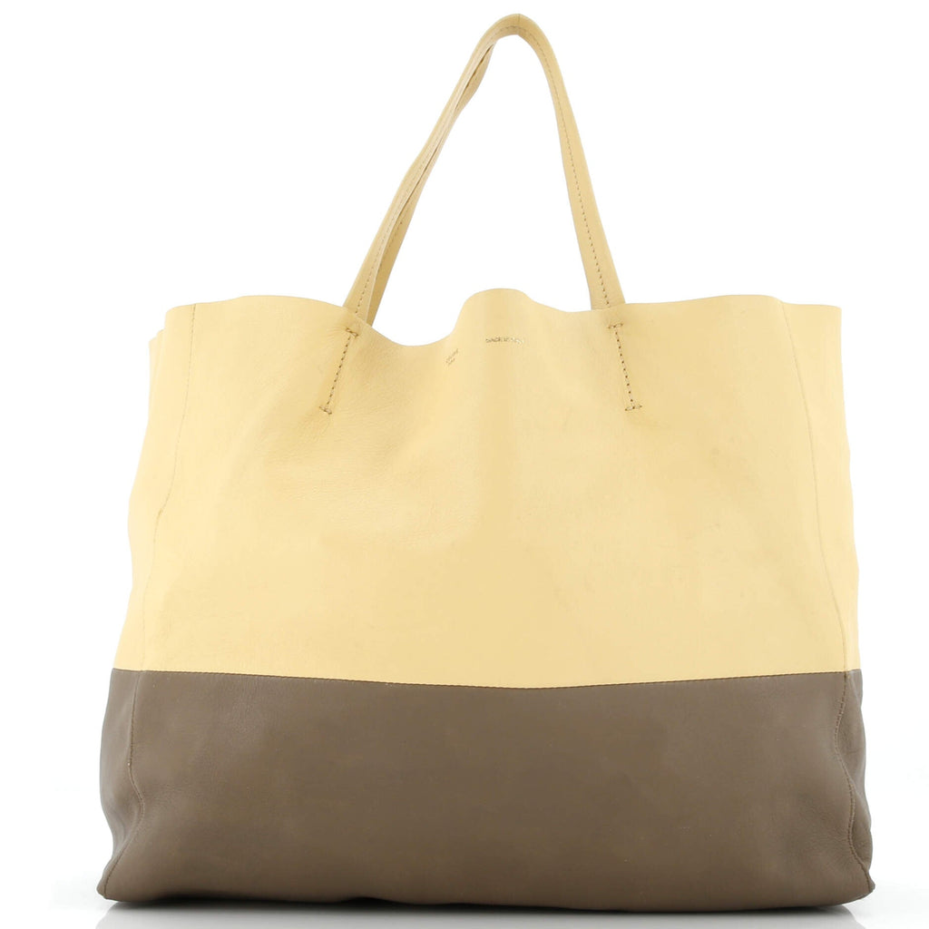 Horizontal Bi-Cabas Tote Leather Large