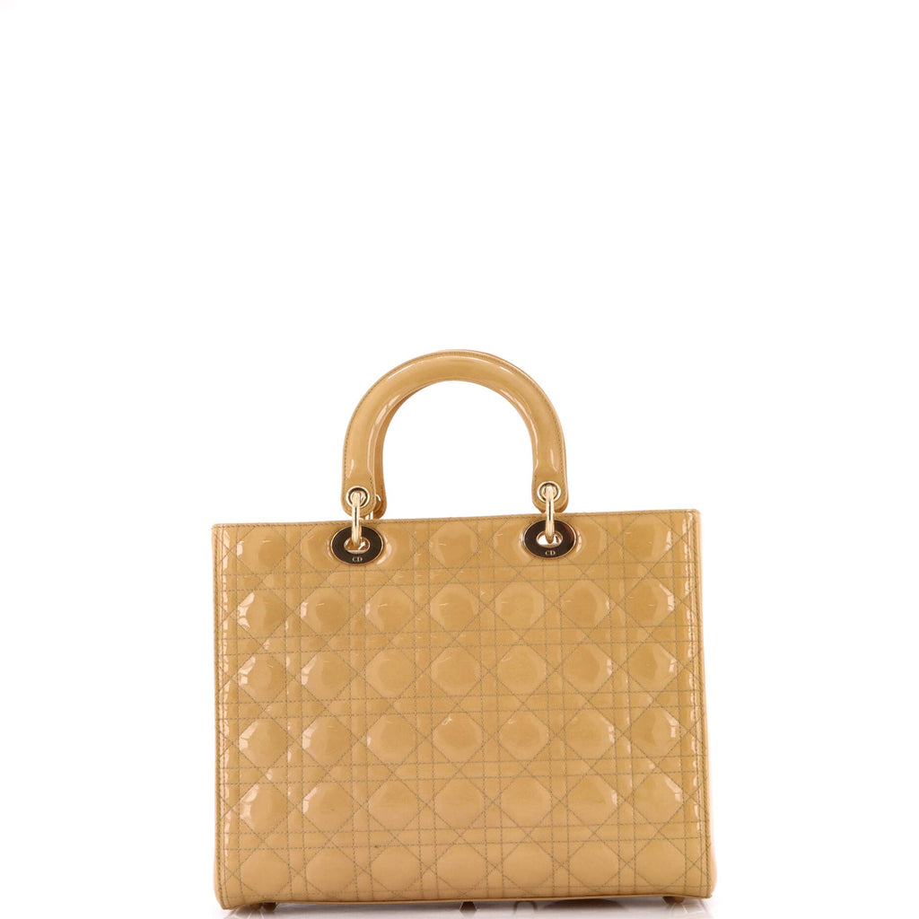 Lady Dior Bag Cannage Quilt Patent Large