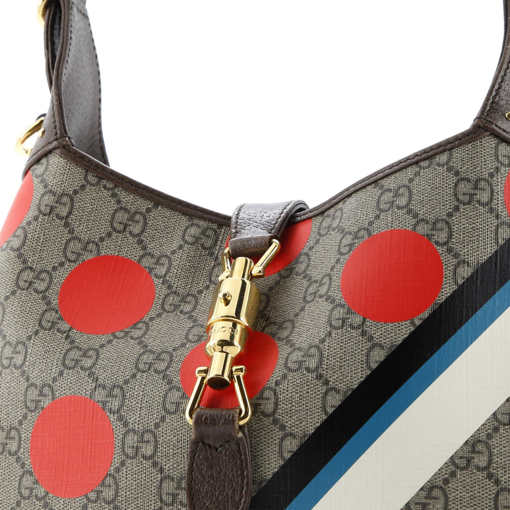 Jackie 1961 Hobo Studded Printed GG Coated Canvas Small