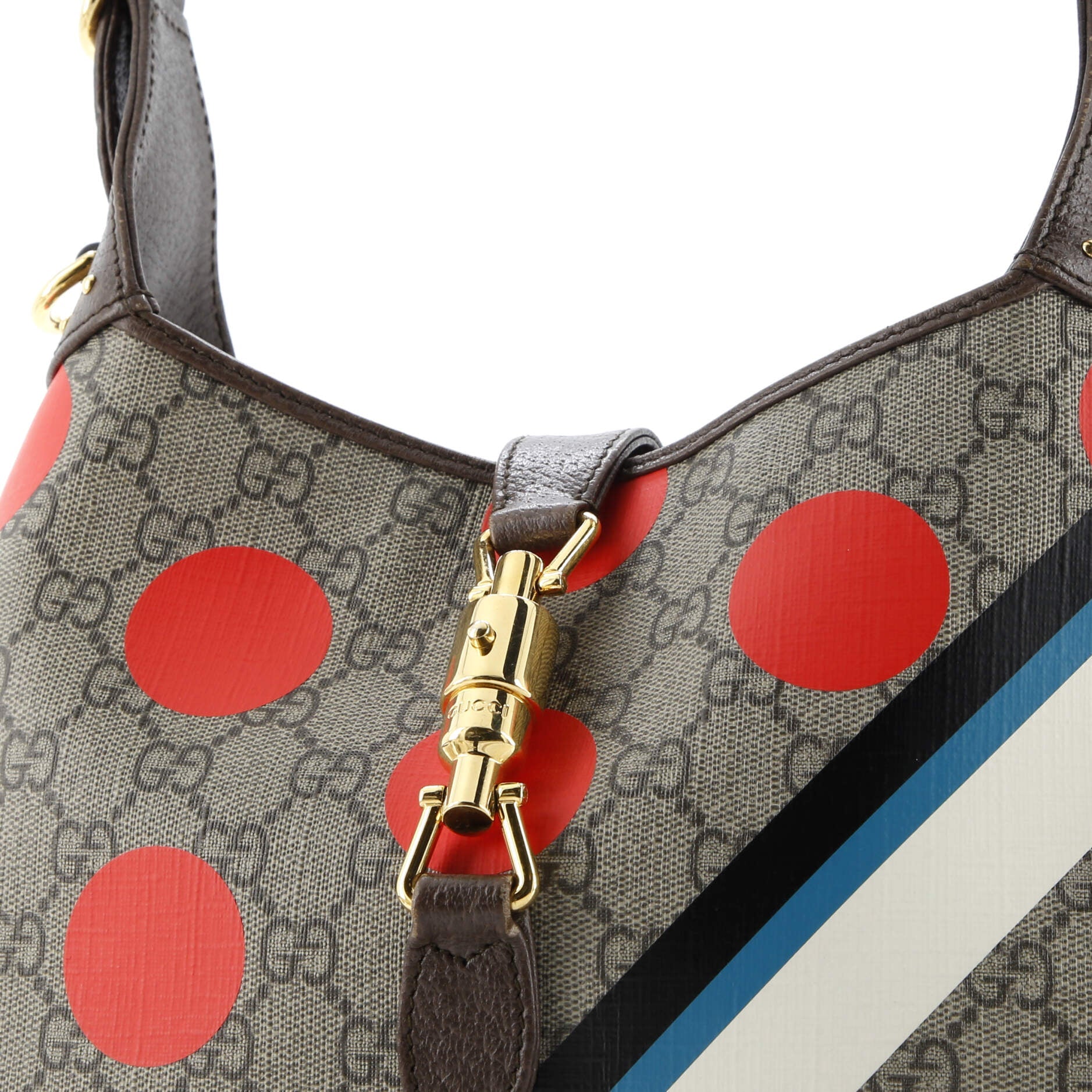 Jackie 1961 Hobo Studded Printed GG Coated Canvas Small