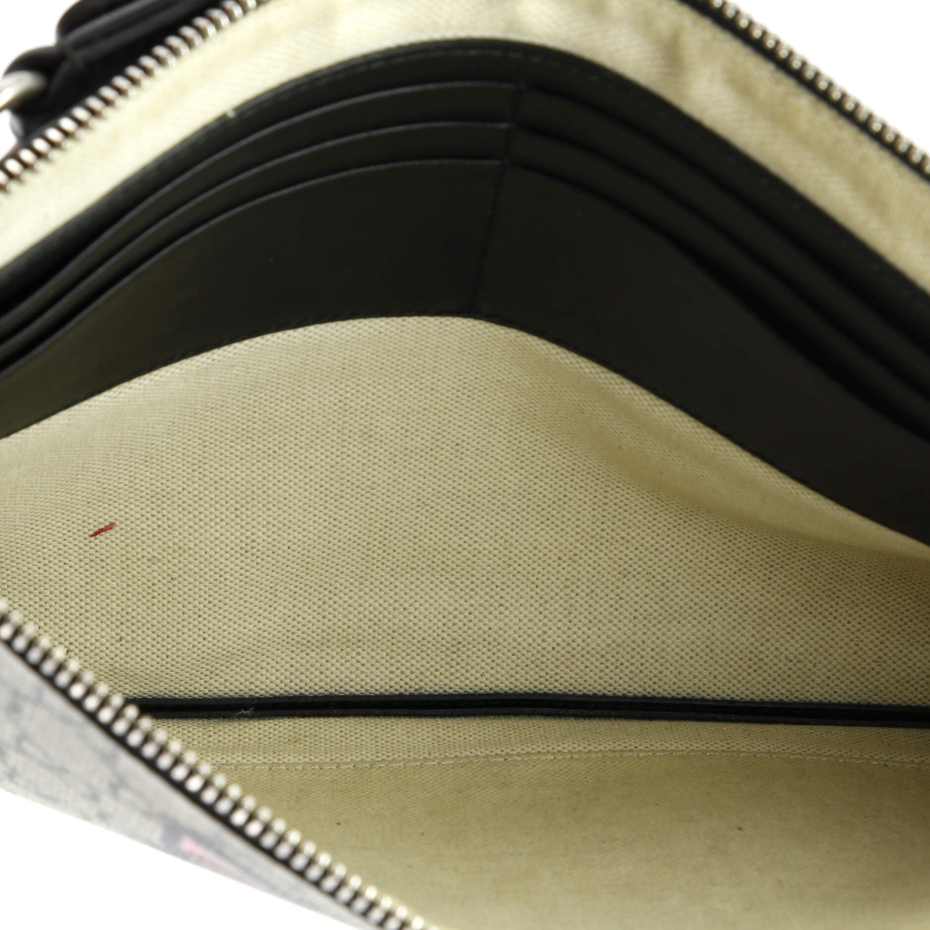 Zipped Pouch Angry Cat GG Coated Canvas Large