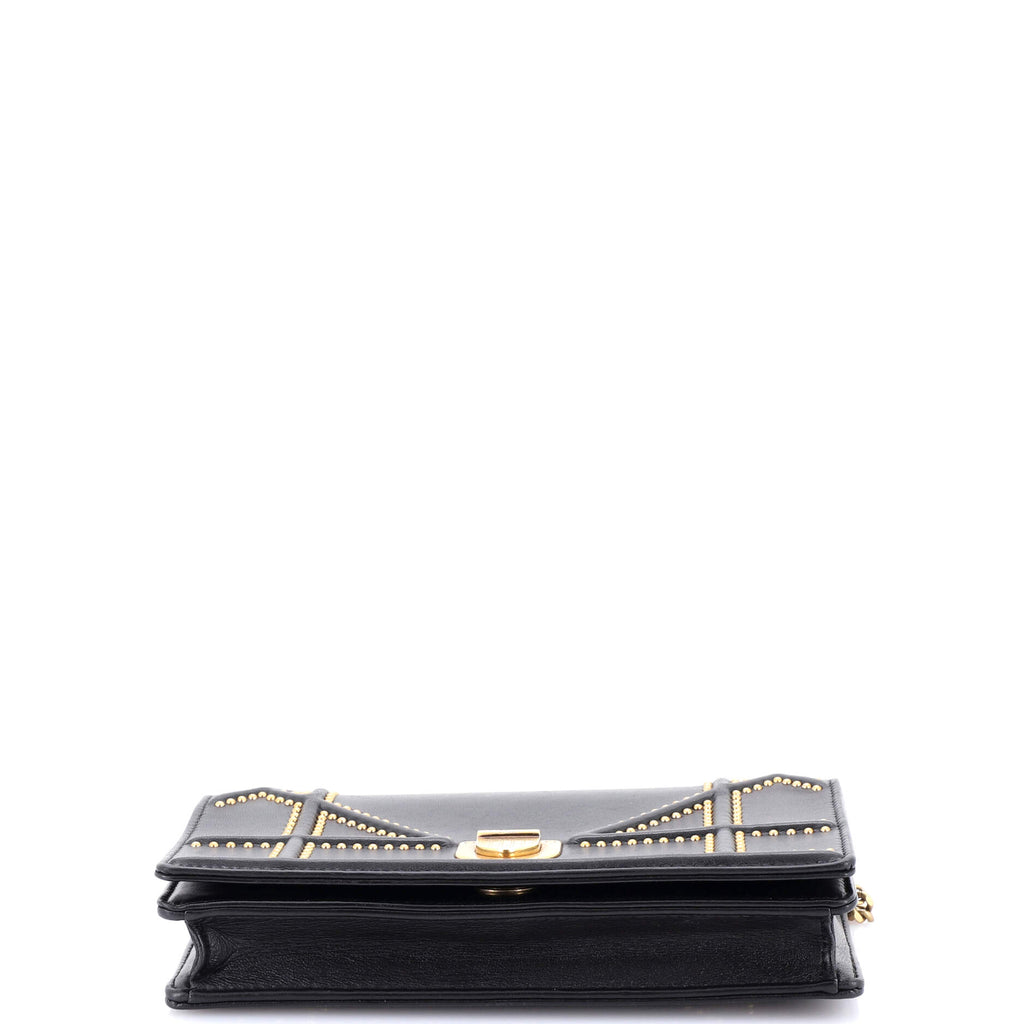 Diorama Wallet on Chain Studded Leather