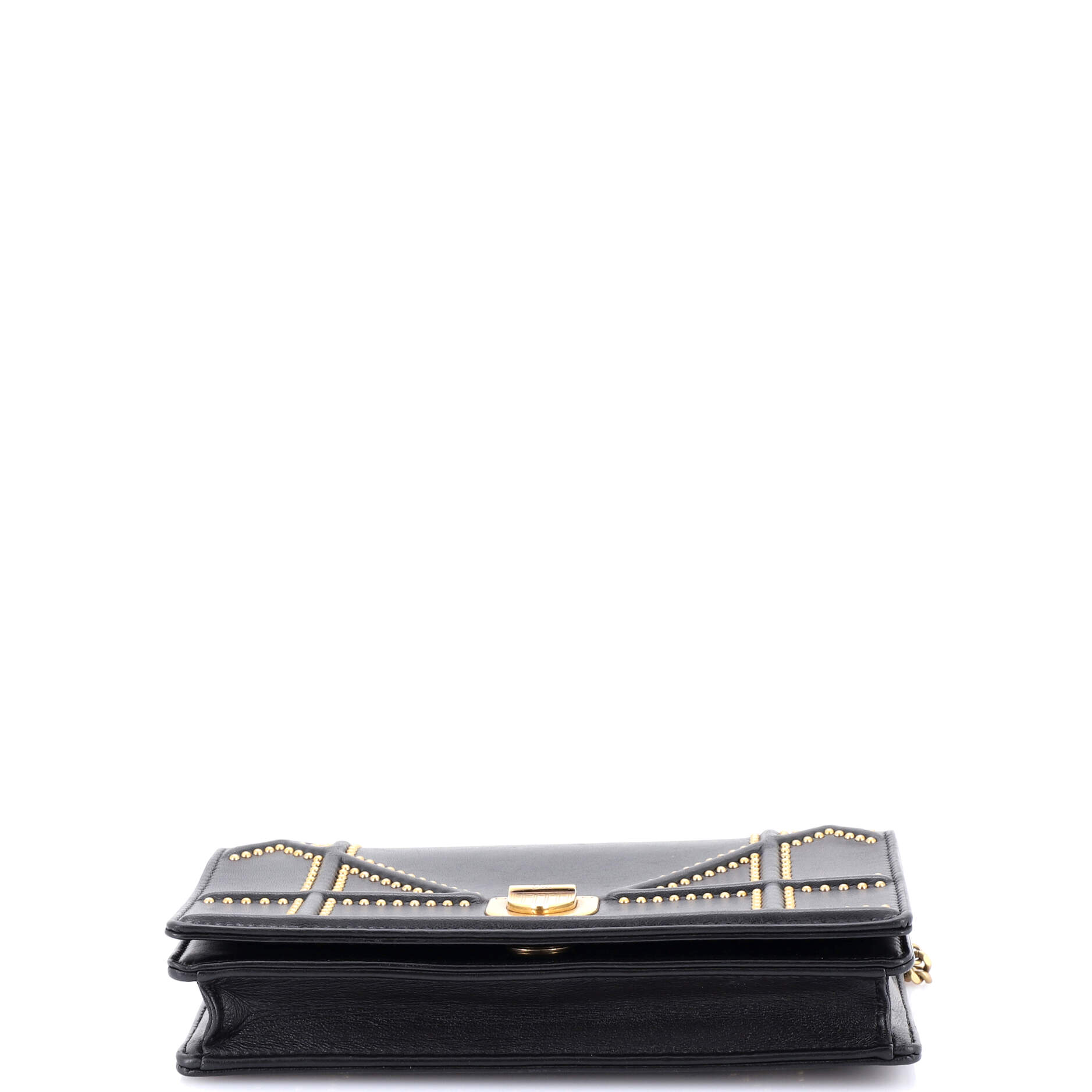 Diorama Wallet on Chain Studded Leather