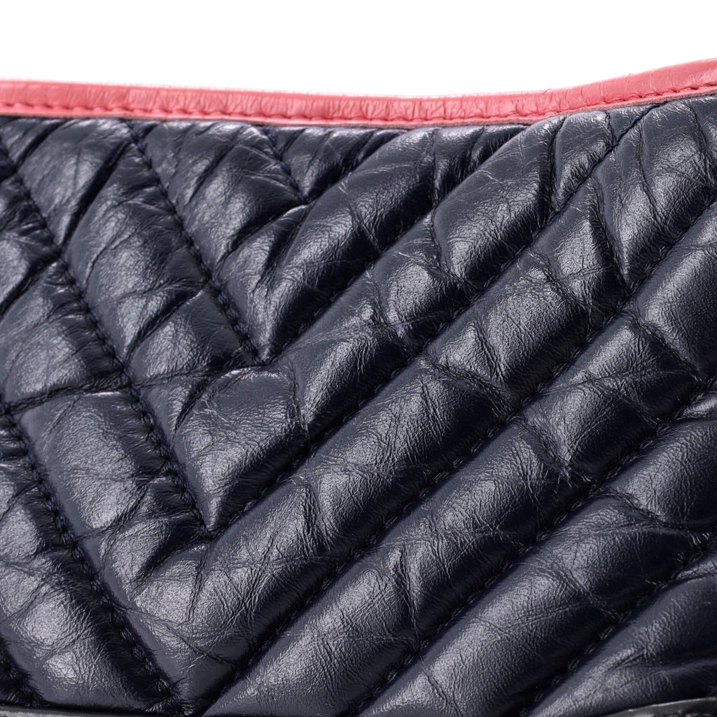 Gabrielle Hobo Chevron Aged Calfskin Small