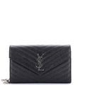 Classic Monogram Wallet on Chain Matelasse Chevron Leather Medium