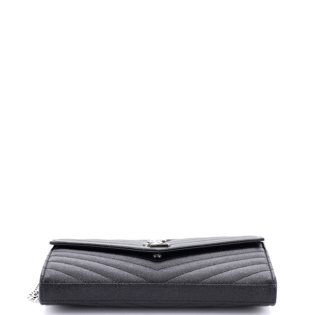 Classic Monogram Wallet on Chain Matelasse Chevron Leather Medium
