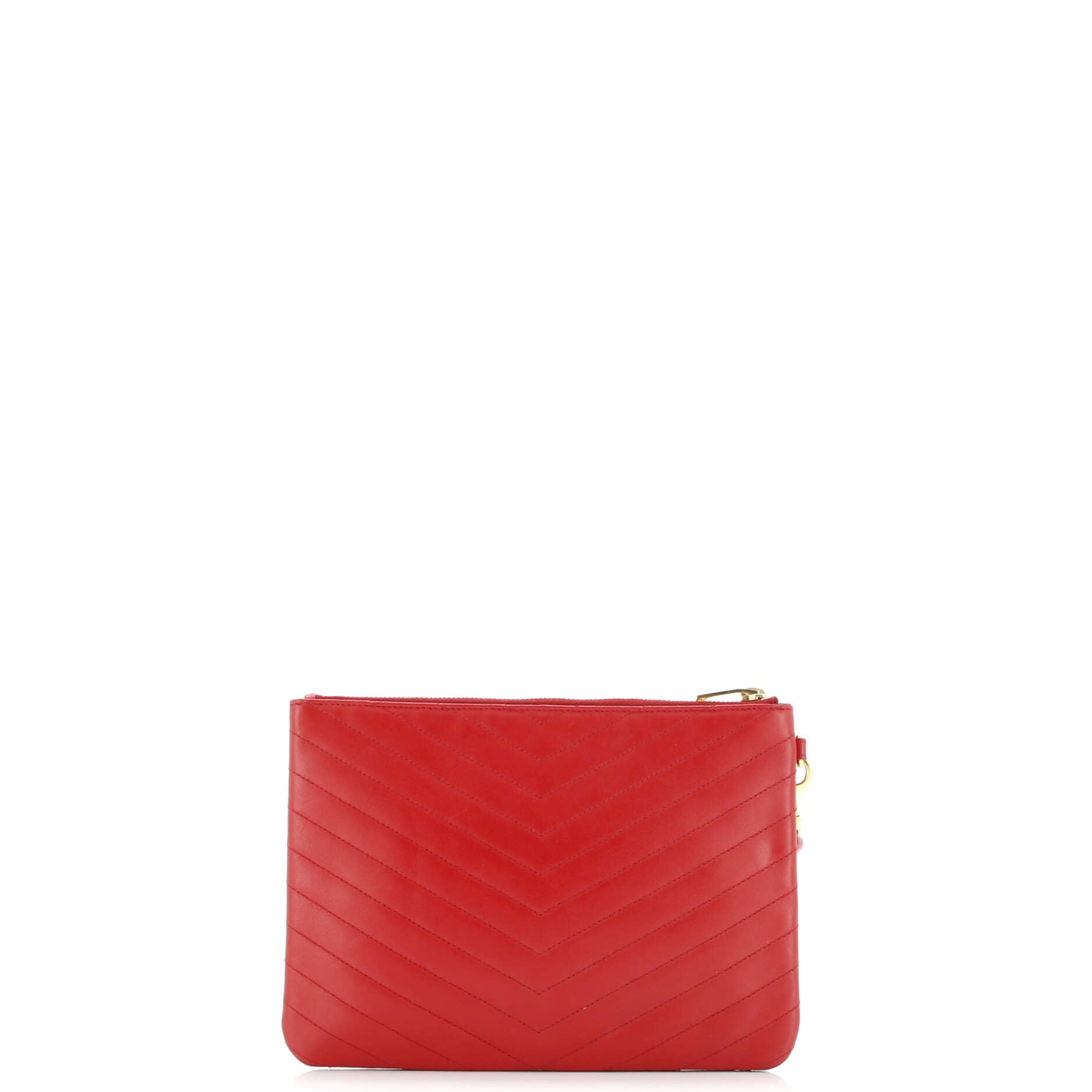Classic Monogram Wristlet Pouch Matelasse Chevron Leather Small