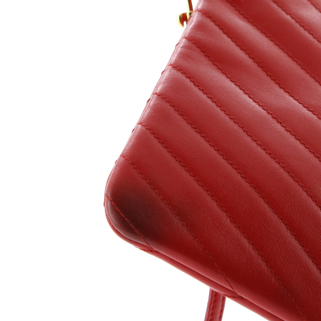 Classic Monogram Wristlet Pouch Matelasse Chevron Leather Small
