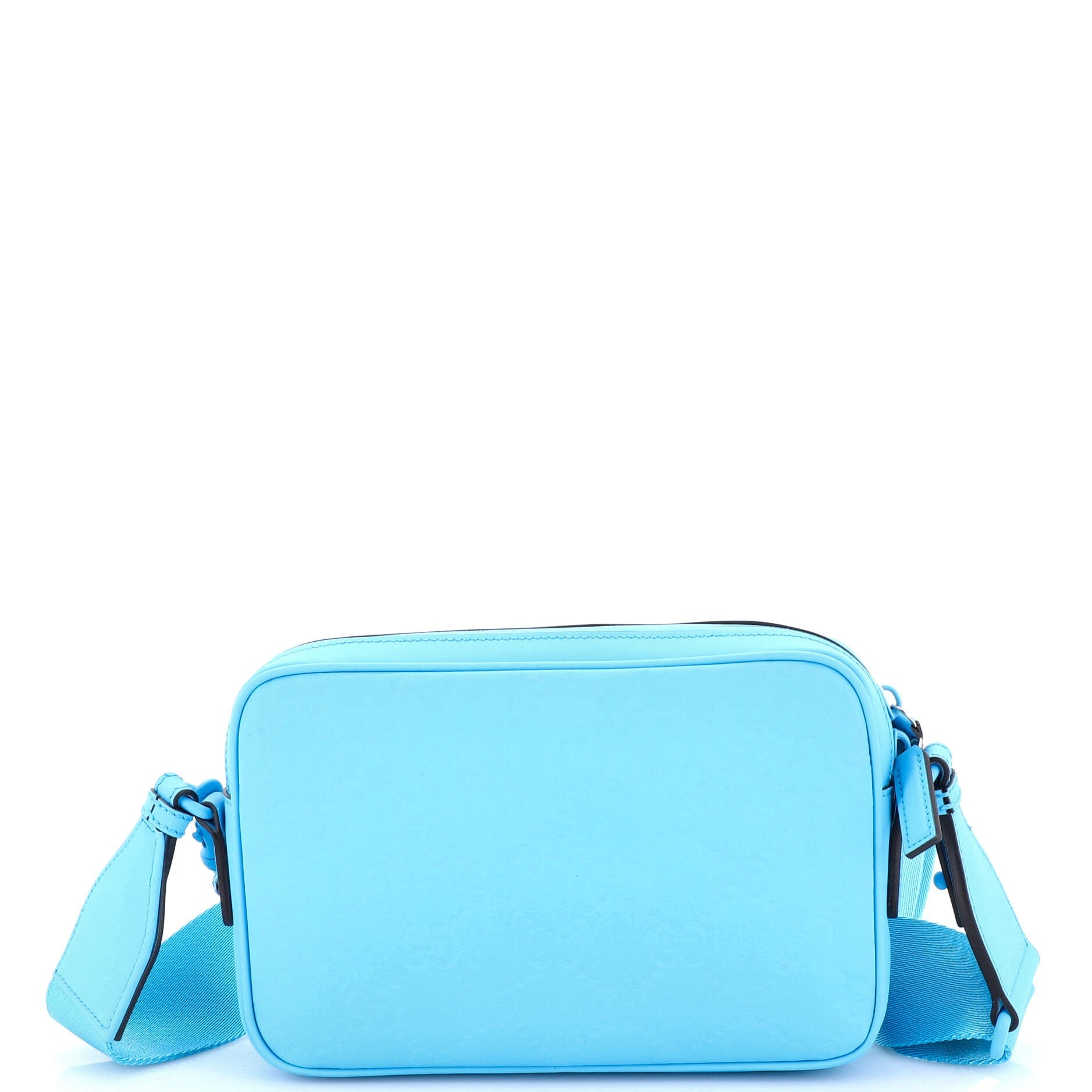 Front Zip Crossbody Bag GG Rubber Effect Leather Small