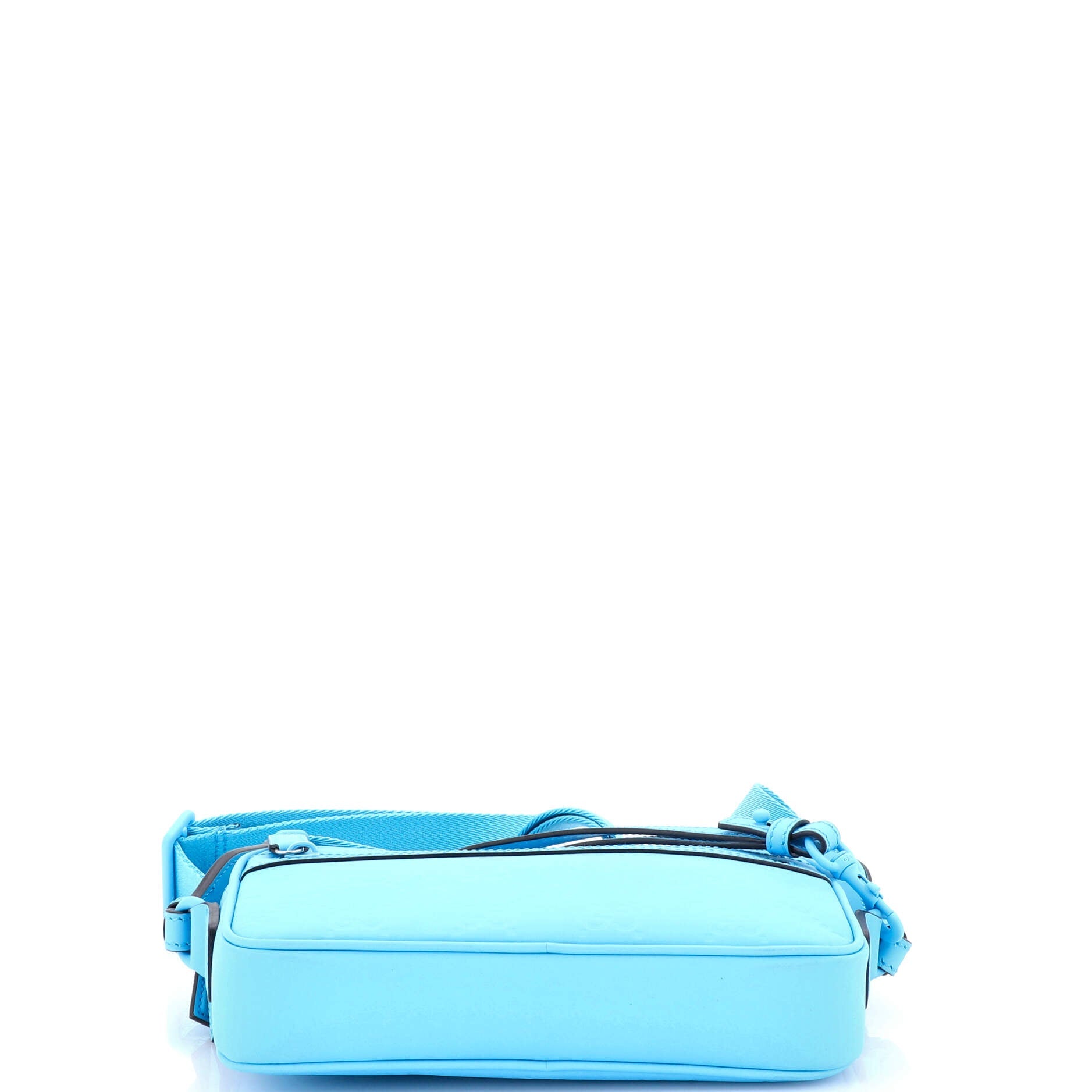 Front Zip Crossbody Bag GG Rubber Effect Leather Small