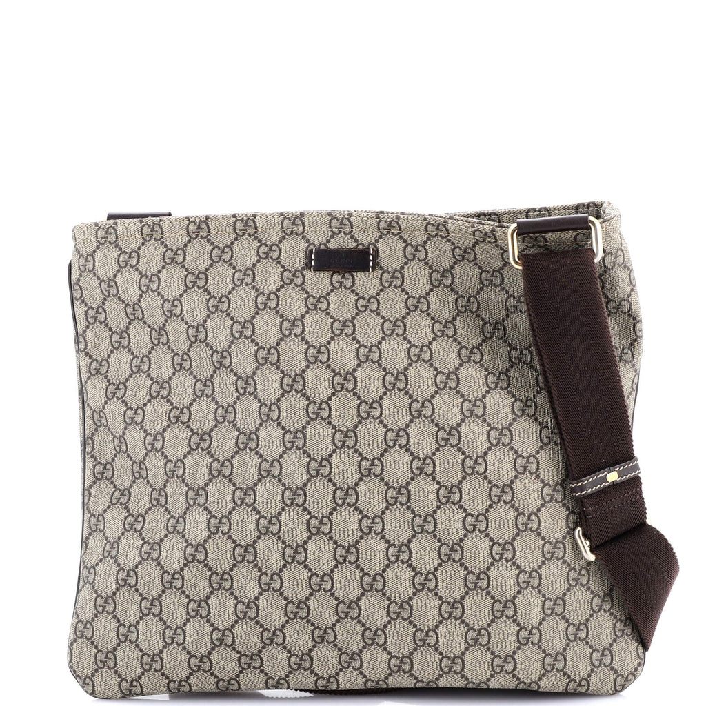 Zip Top Messenger Bag GG Coated Canvas Large