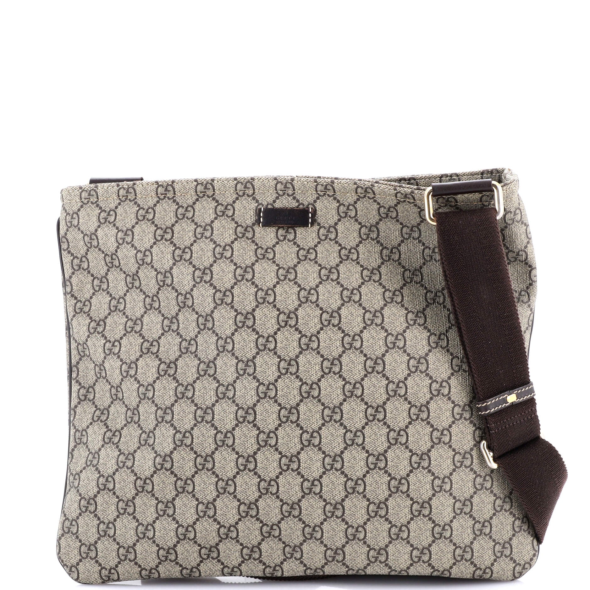 Zip Top Messenger Bag GG Coated Canvas Large