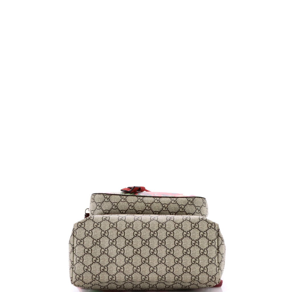 Buckle Backpack Blooms Print GG Coated Canvas Medium