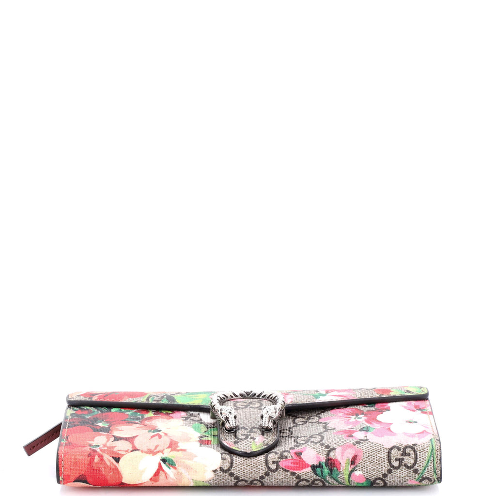 Dionysus Chain Wallet Blooms Print GG Coated Canvas Long