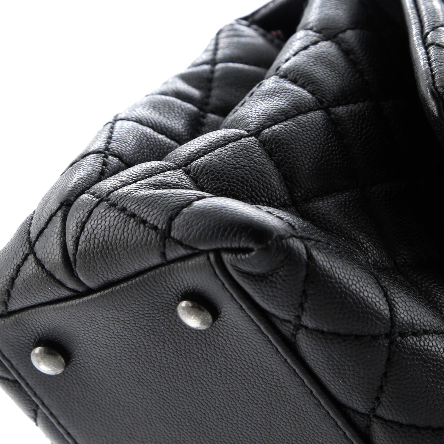 Coco Top Handle Bag Quilted Caviar Small