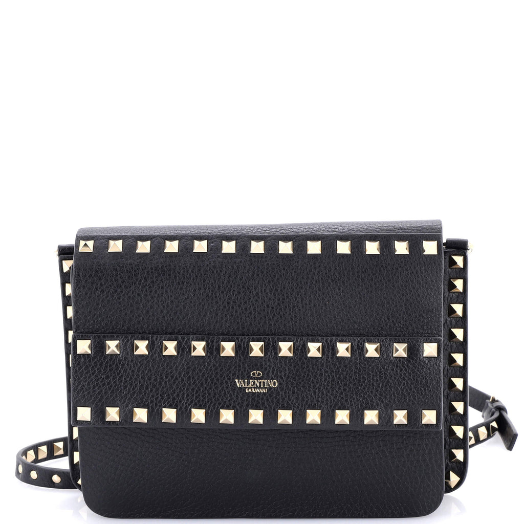 Rockstud Front Handle Flap Bag Leather Small