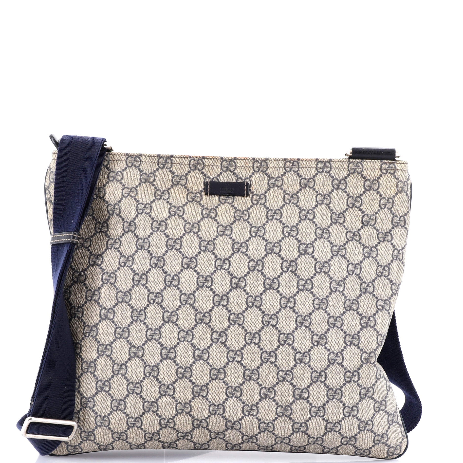 Zip Top Messenger Bag GG Coated Canvas Large