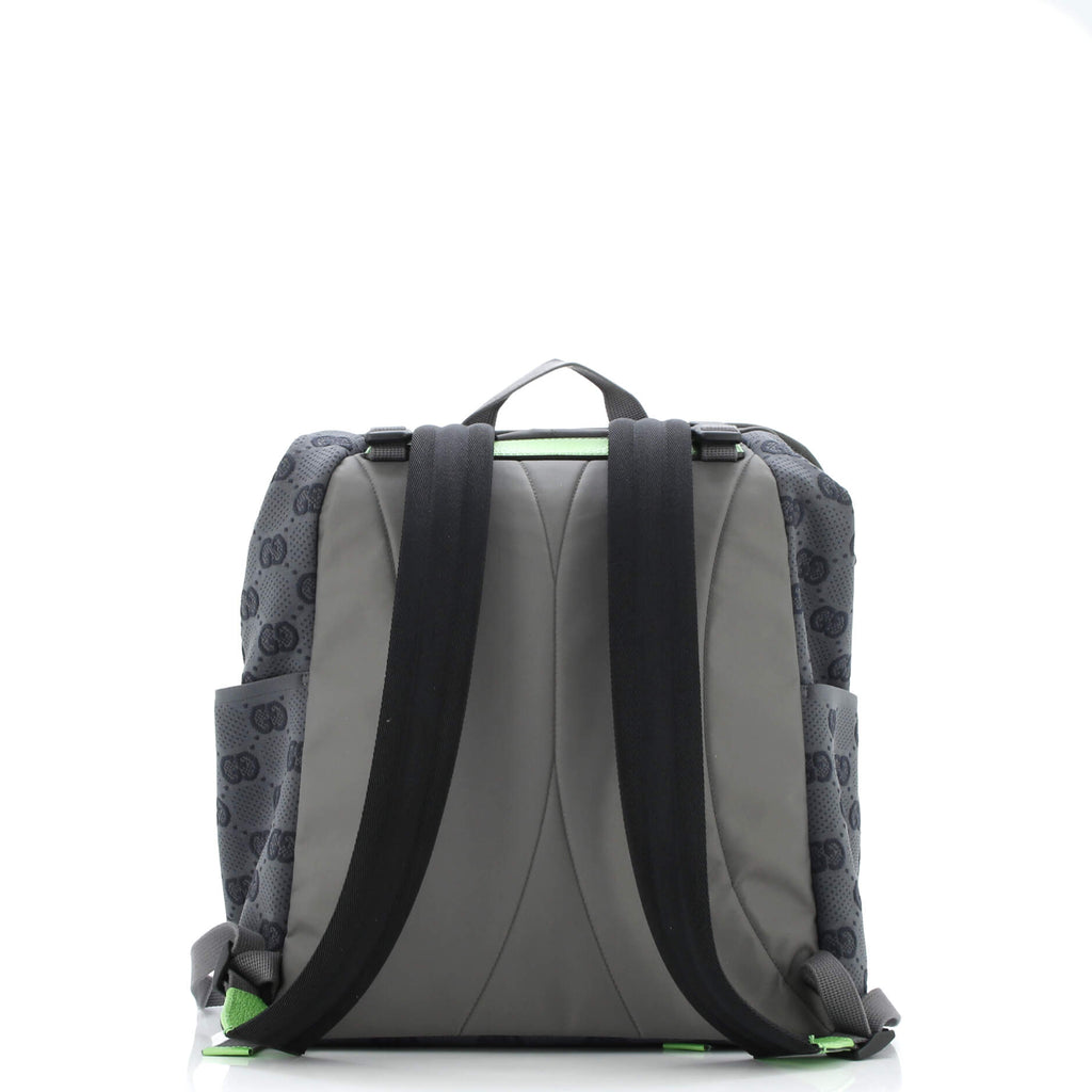 Panelled Double Buckle Backpack GG Jacquard Nylon and Rubber Large
