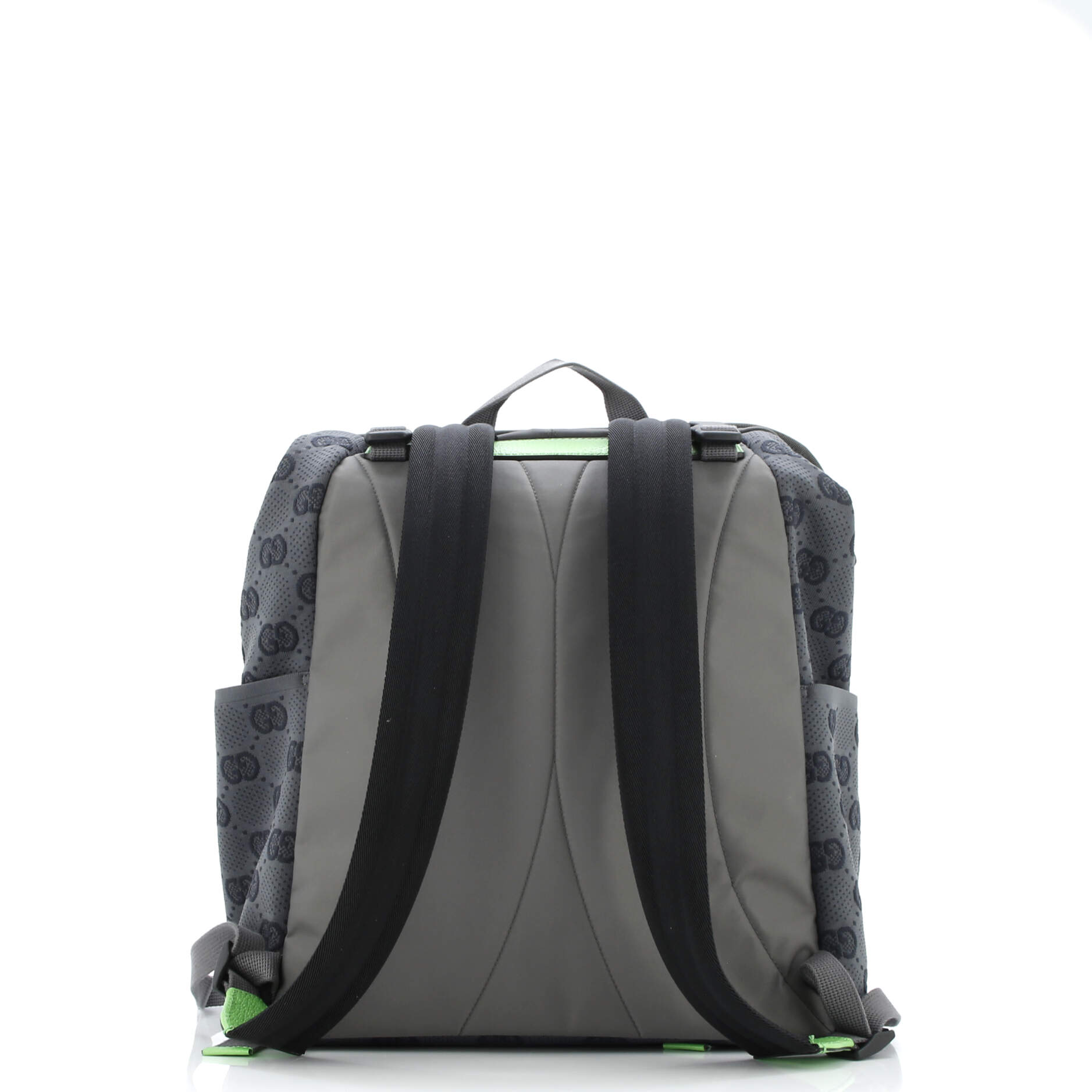 Panelled Double Buckle Backpack GG Jacquard Nylon and Rubber Large