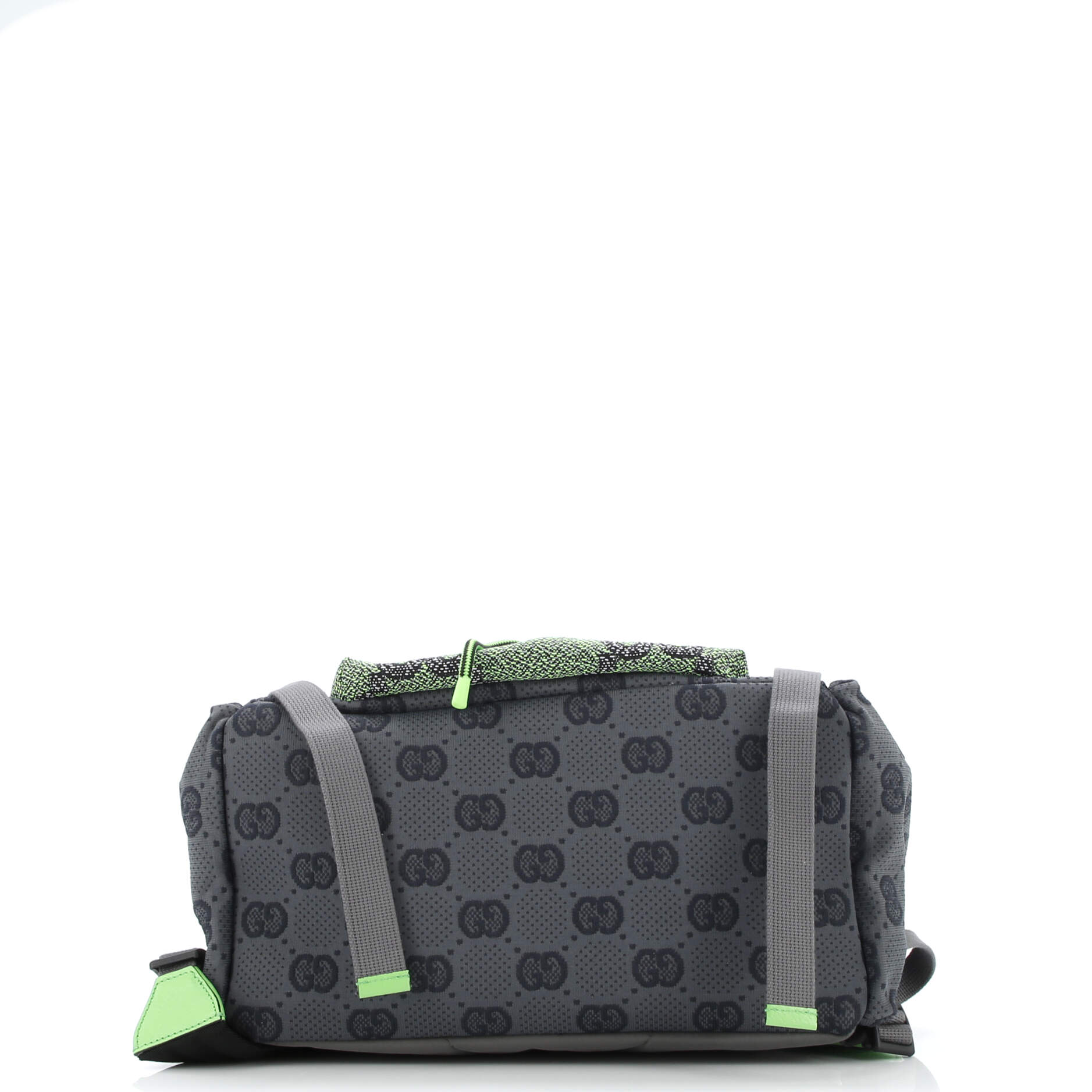 Panelled Double Buckle Backpack GG Jacquard Nylon and Rubber Large