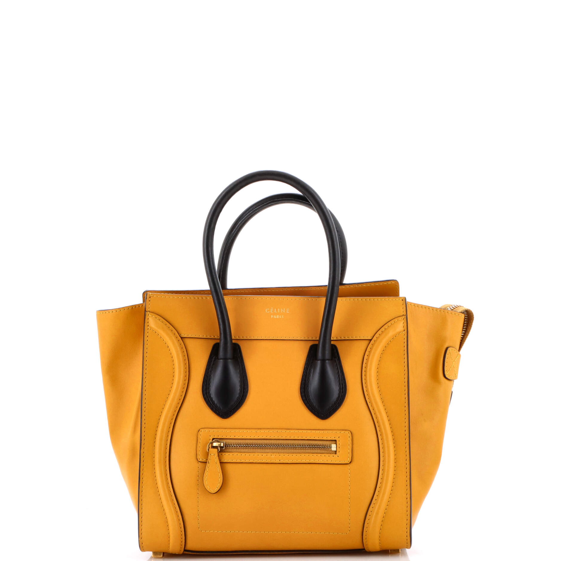 Bicolor Luggage Bag Leather Micro