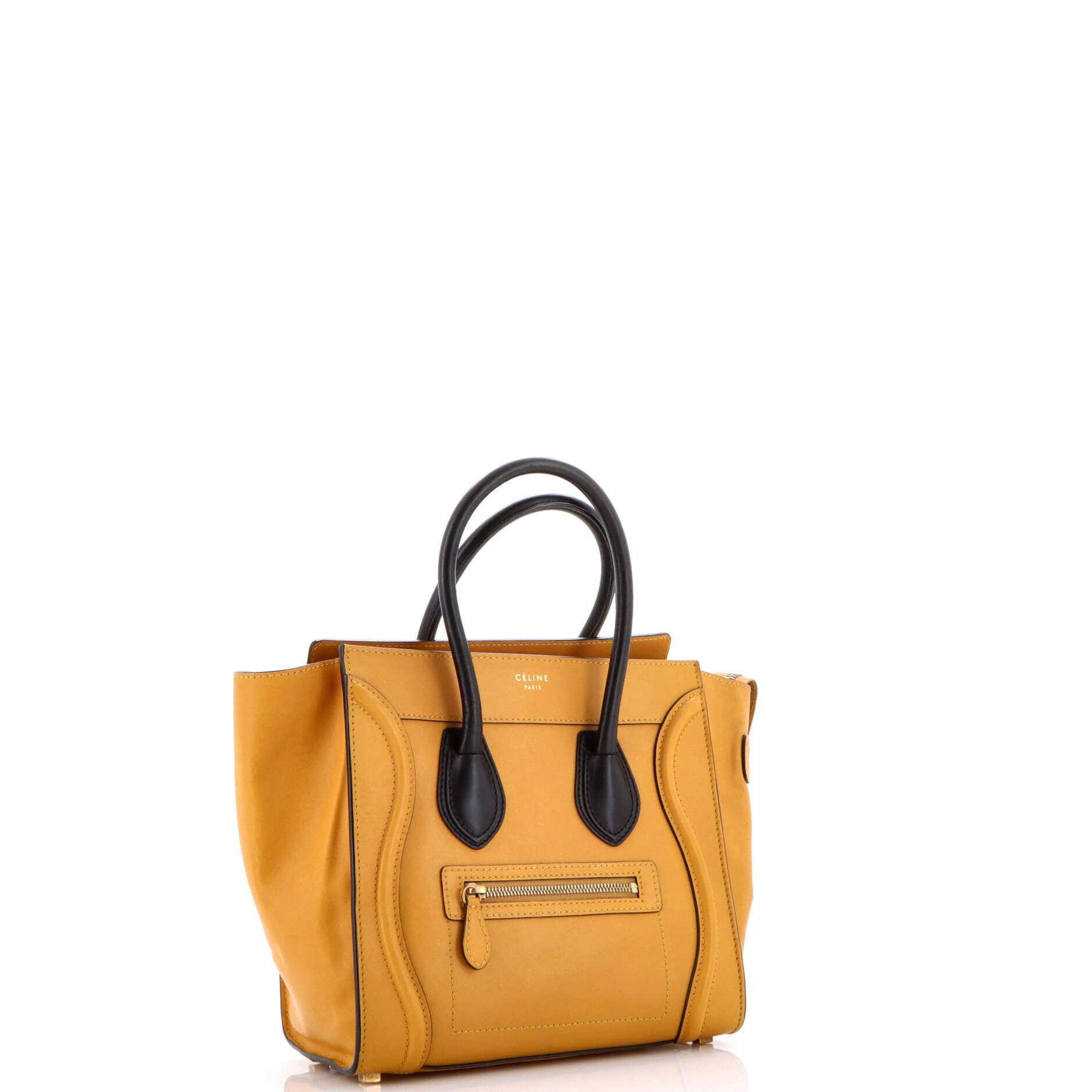 Bicolor Luggage Bag Leather Micro