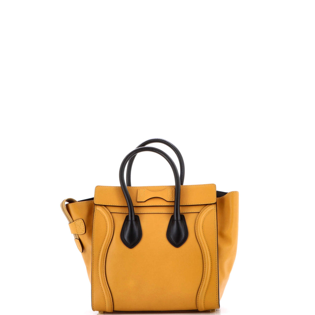 Bicolor Luggage Bag Leather Micro