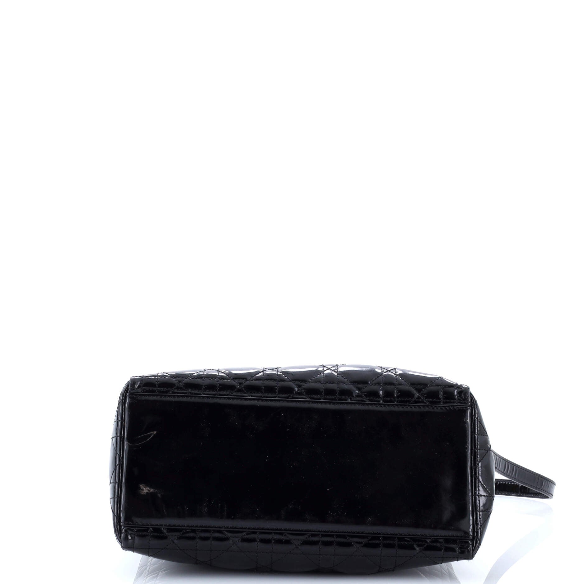 Vintage Lady Dior Bag Cannage Quilt Patent Medium