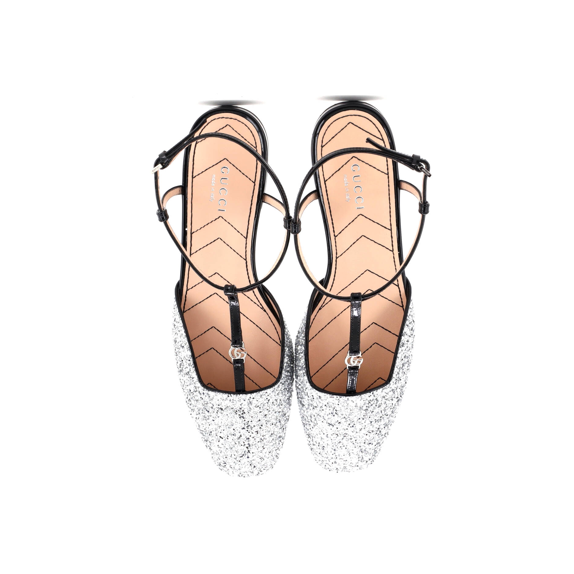 Women's GG Slingback Flats Glitter and Patent