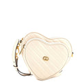 Interlocking G Heart Shoulder Bag Diagonal Quilted Leather Mini