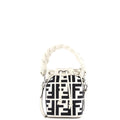 Woven Handle Mon Tresor Bucket Bag Zucca Embroidered Canvas Mini