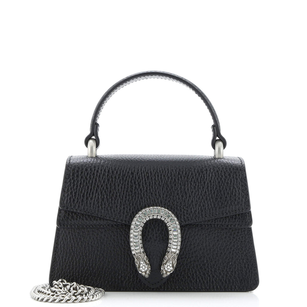 Dionysus Top Handle Bag Leather with Crystals Mini