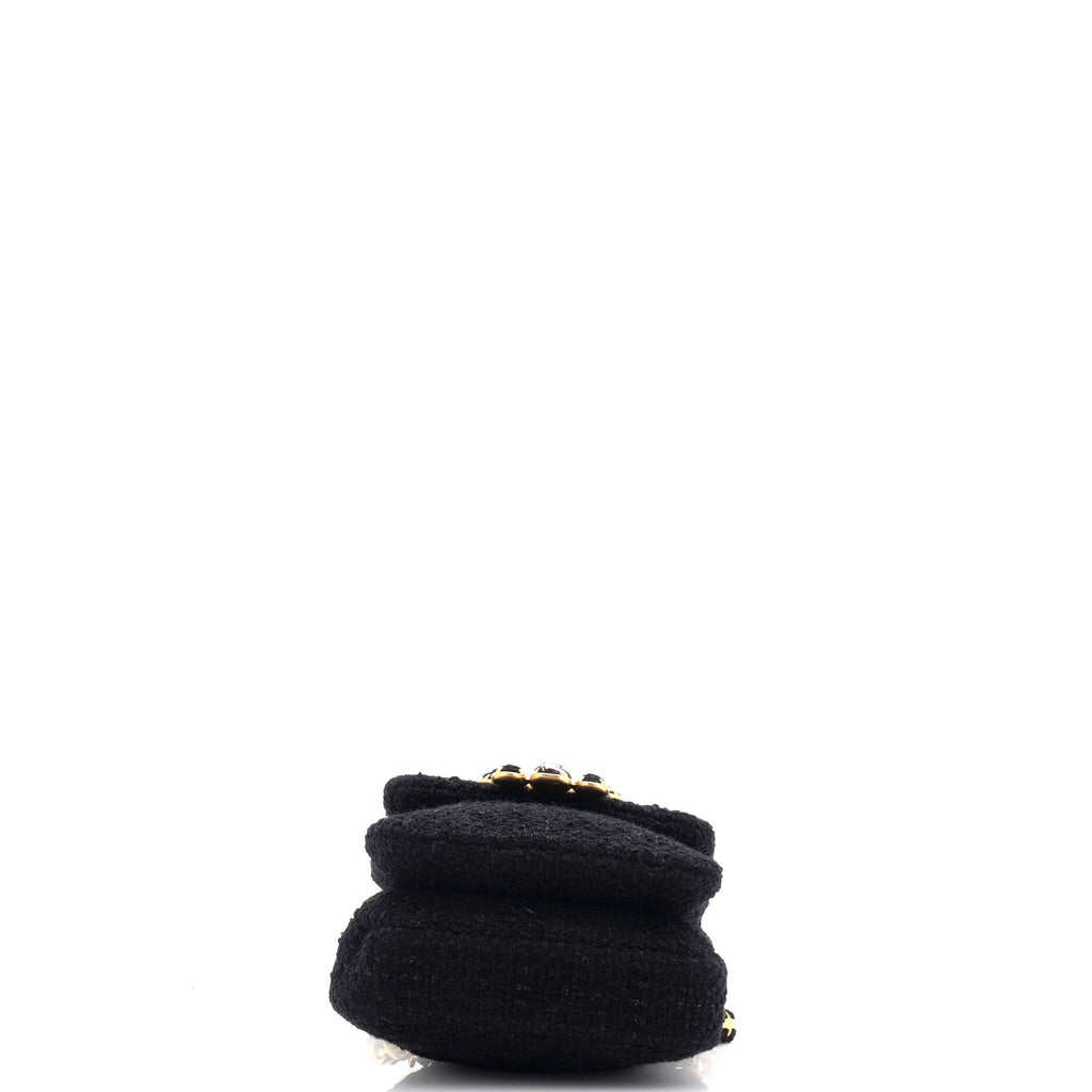 North South CC Bijoux Chain Flap Quilted Tweed Mini