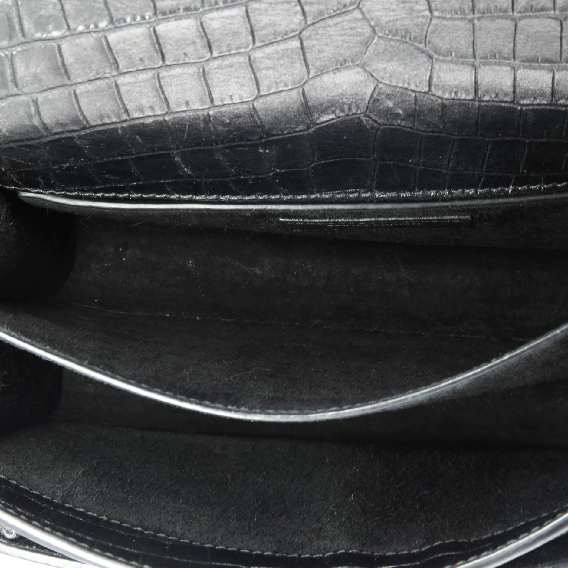 Sunset Crossbody Bag Crocodile Embossed Leather Medium