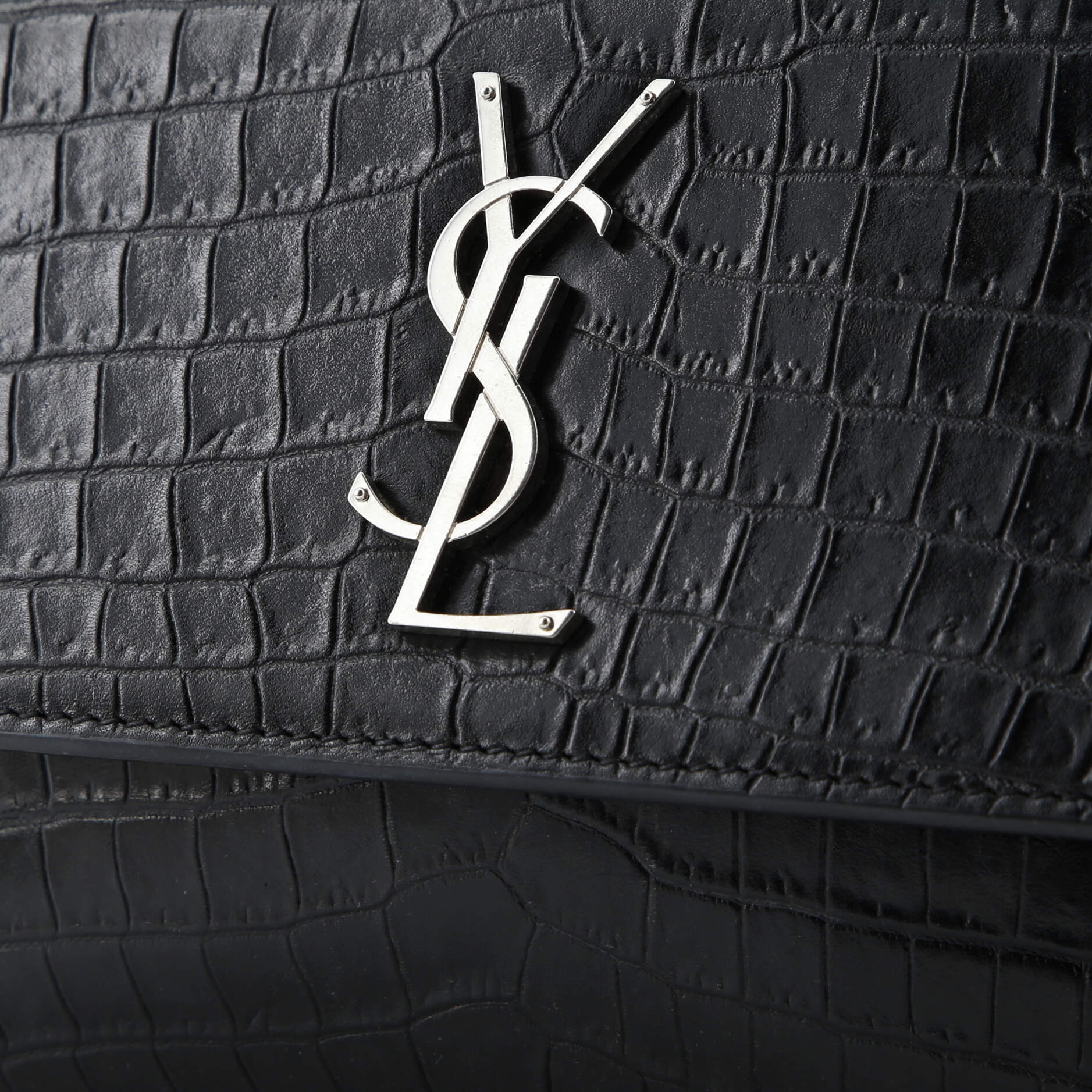 Sunset Crossbody Bag Crocodile Embossed Leather Medium