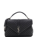 Classic Monogram College Bag Matelasse Chevron Leather Large