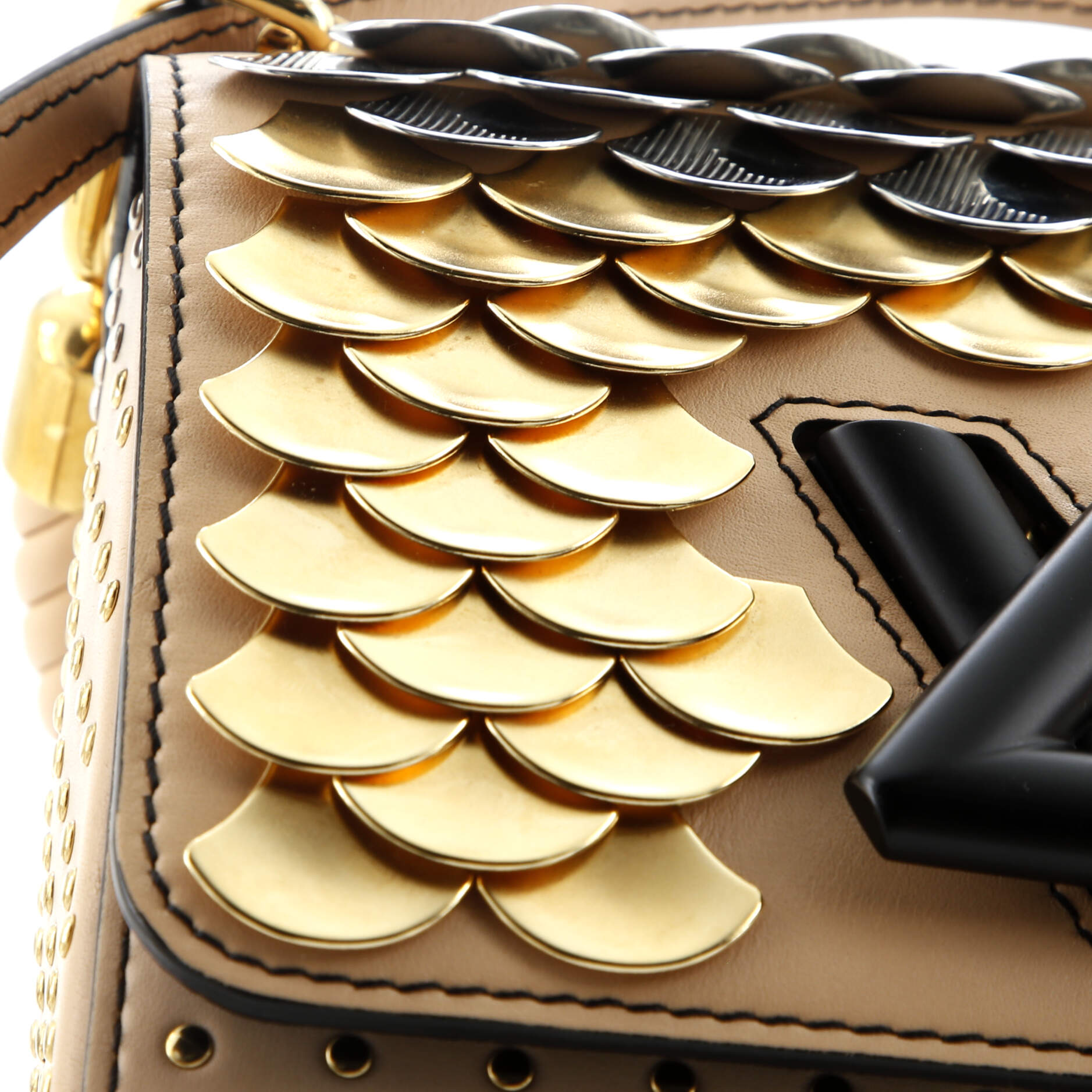 Braided Handle Twist Bag Embellished Leather PM