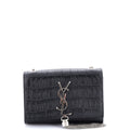 Classic Monogram Tassel Crossbody Bag Crocodile Embossed Leather Small