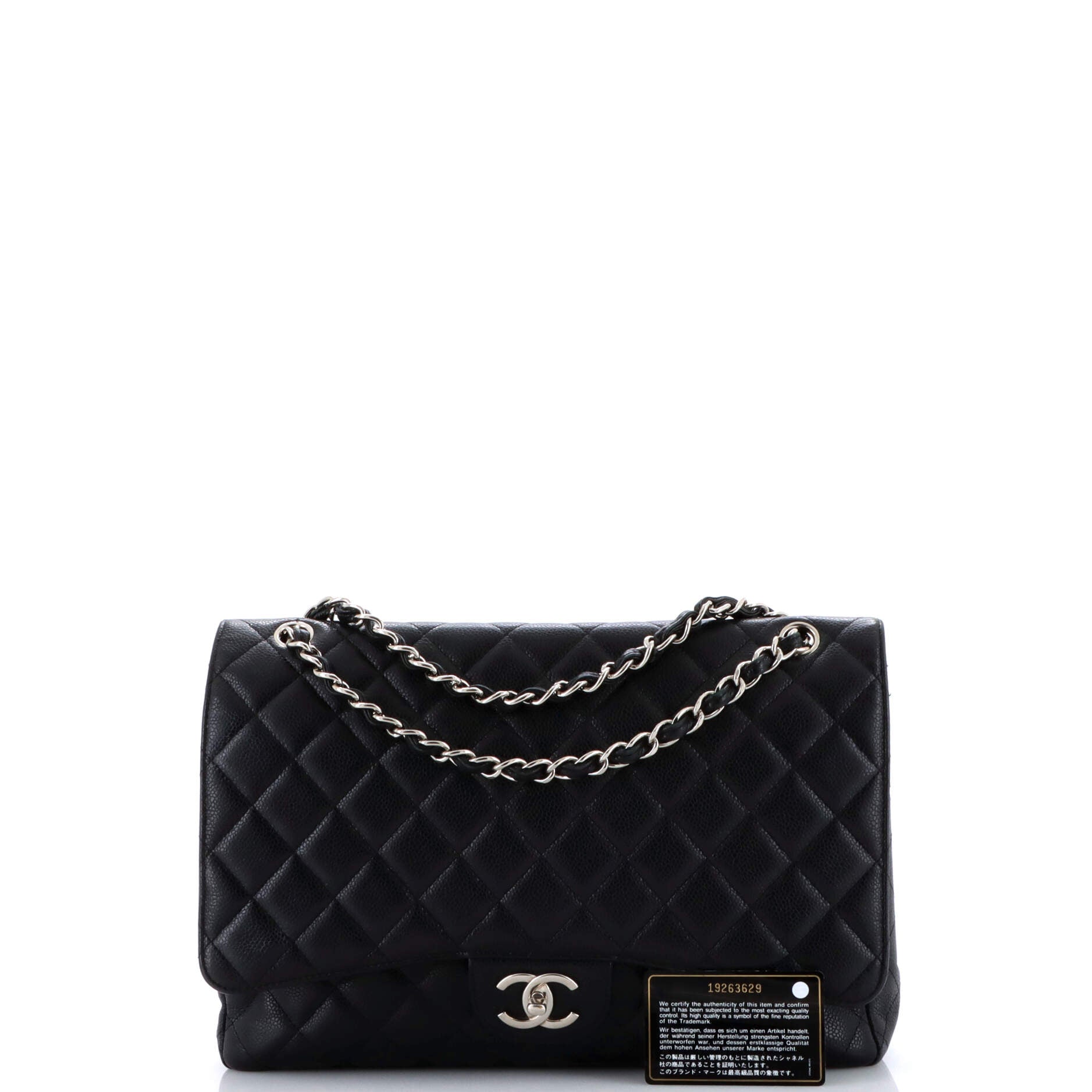 Classic Double Flap Bag Quilted Caviar Maxi