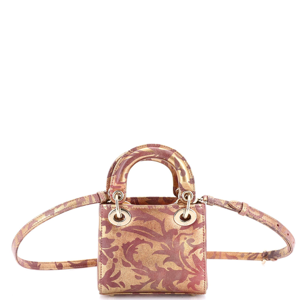 Lady Dior Bag Painted Leather with Faux Pearl Charms Micro