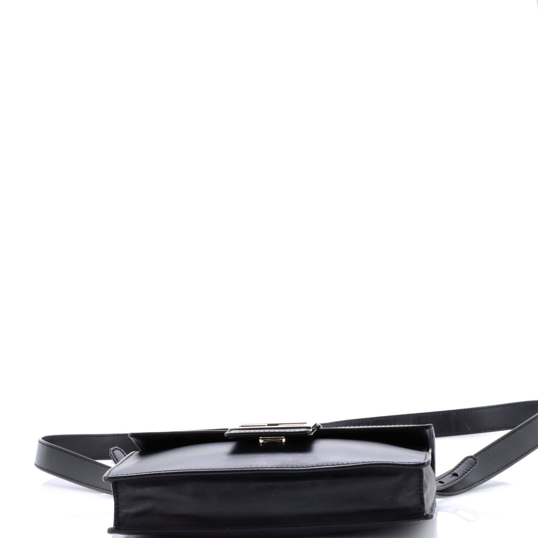 Flat Baguette Crossbody Bag Leather with Zucca Jacquard Medium