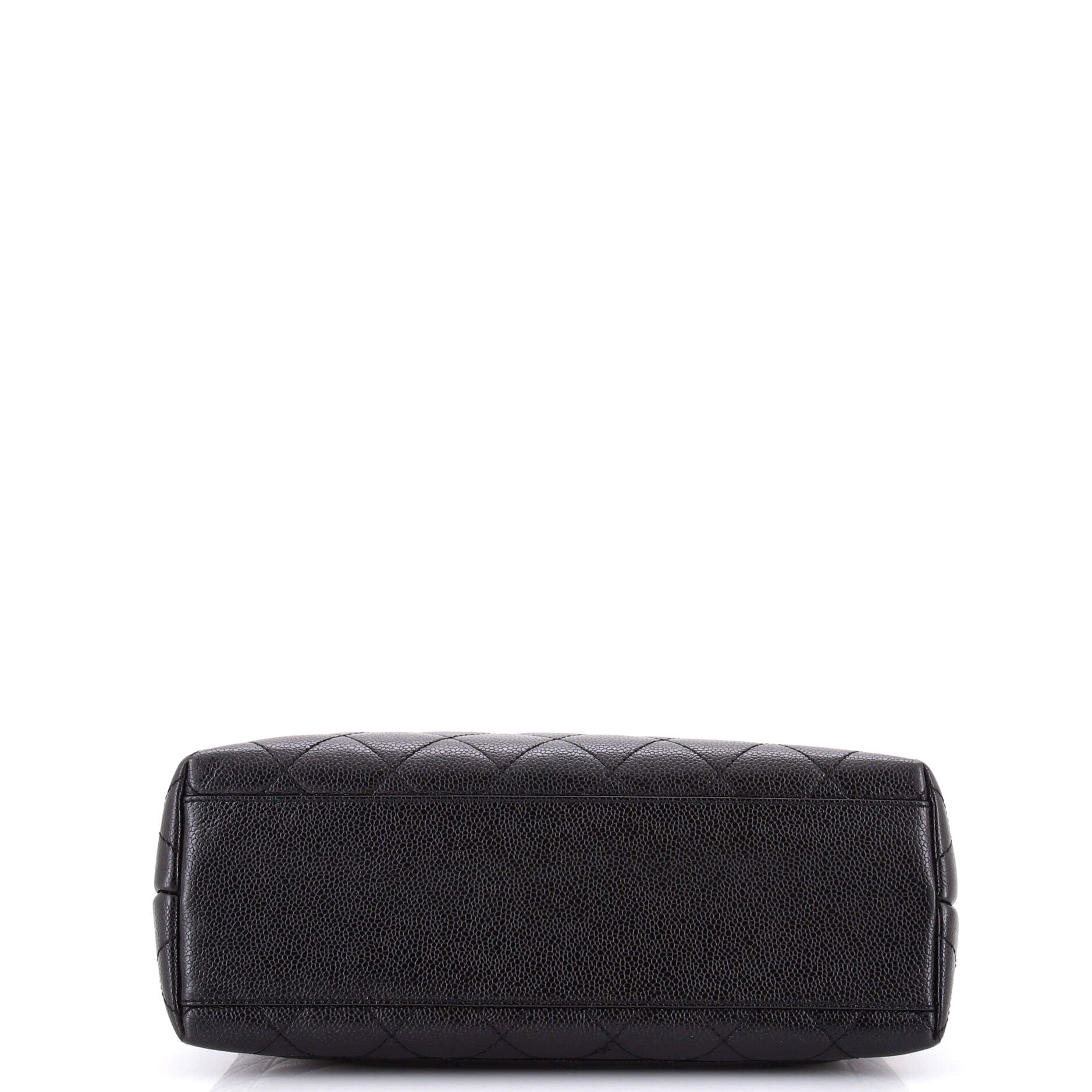 Vintage Classic Top Handle Flap Bag Quilted Caviar Jumbo