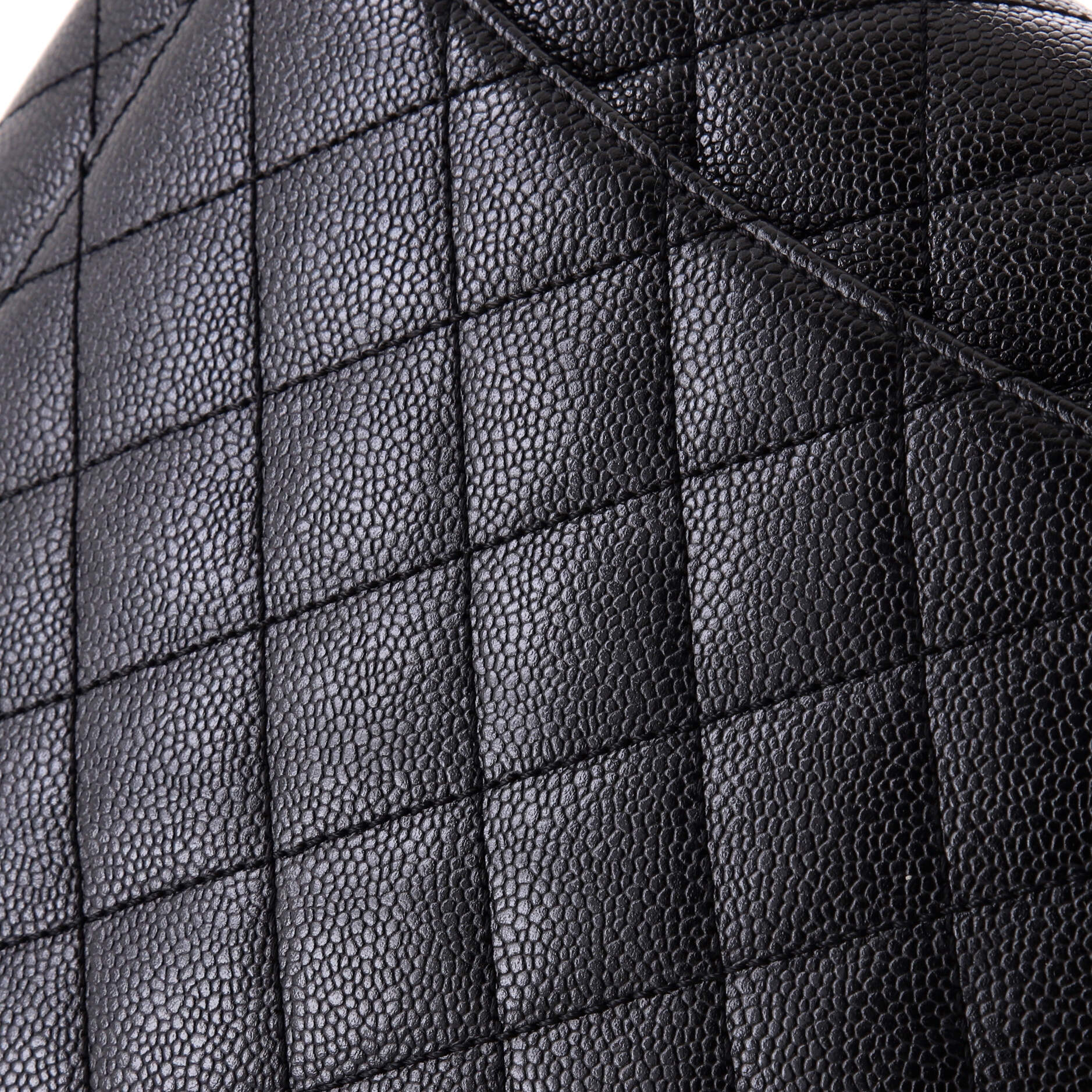Vintage Classic Top Handle Flap Bag Quilted Caviar Jumbo
