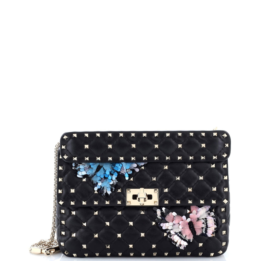 Rockstud Spike Flap Bag Embellished Quilted Leather Medium