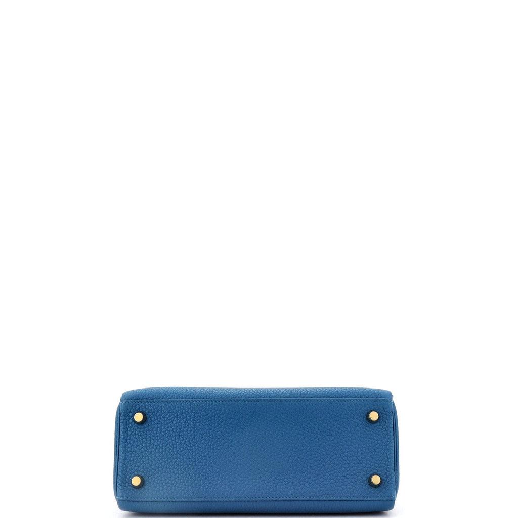 Kelly Handbag Bleu France Togo with Gold Hardware 25