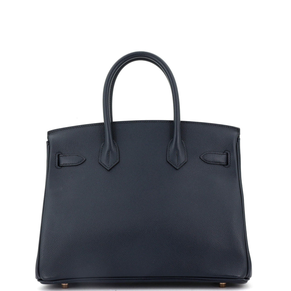 Birkin Handbag Bleu Indigo Epsom with Rose Gold Hardware 30