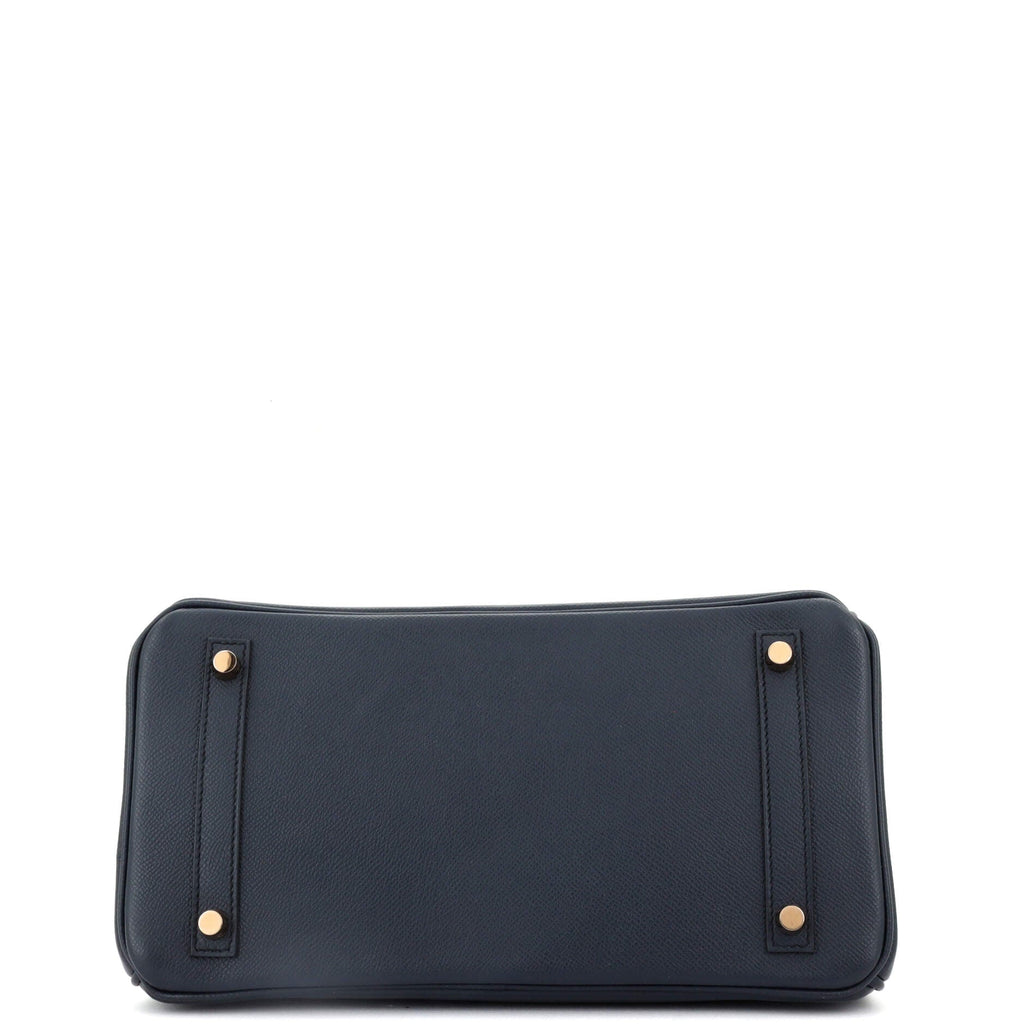 Birkin Handbag Bleu Indigo Epsom with Rose Gold Hardware 30