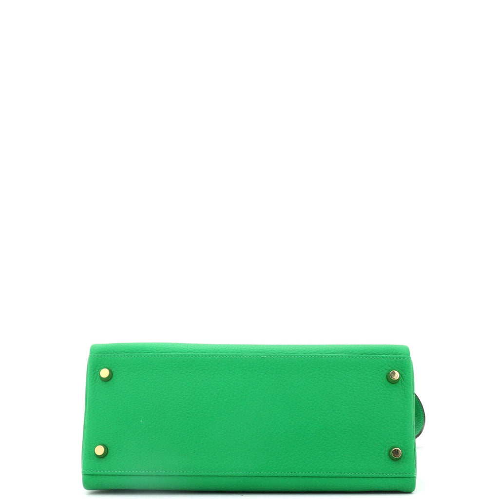 Kelly Handbag Bamboo Clemence with Gold Hardware 28