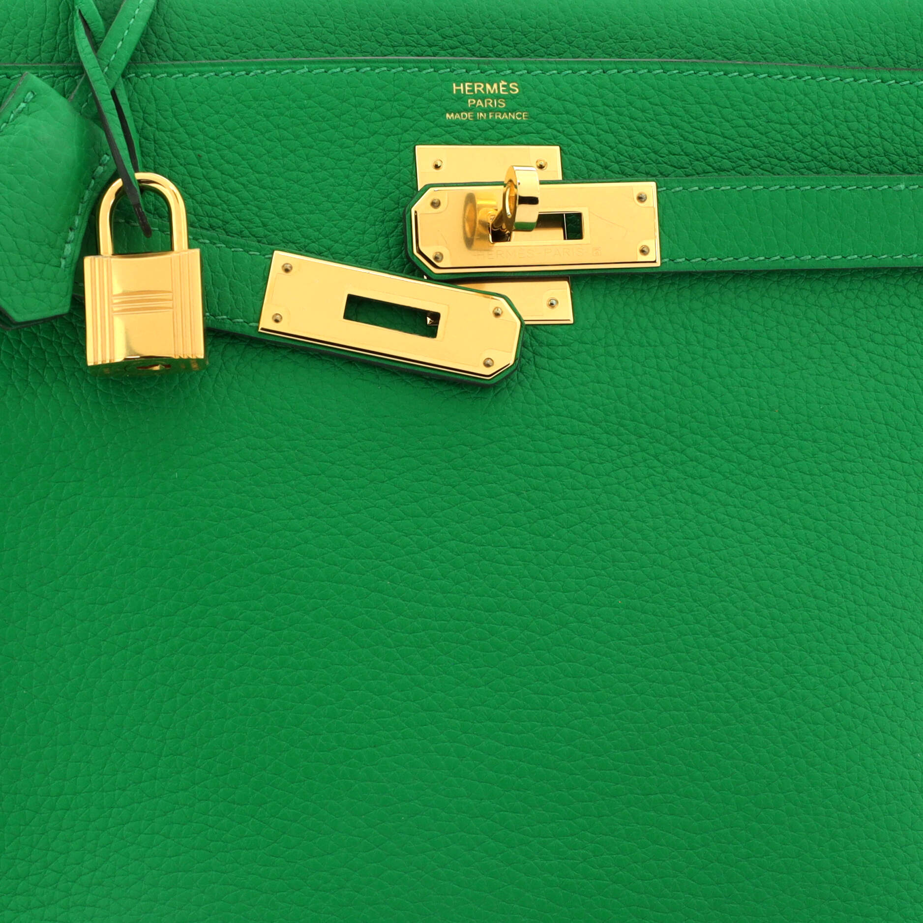 Kelly Handbag Bamboo Clemence with Gold Hardware 28