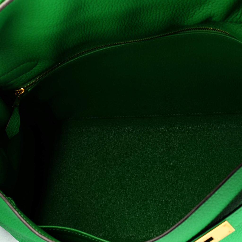Kelly Handbag Bamboo Togo with Gold Hardware 32